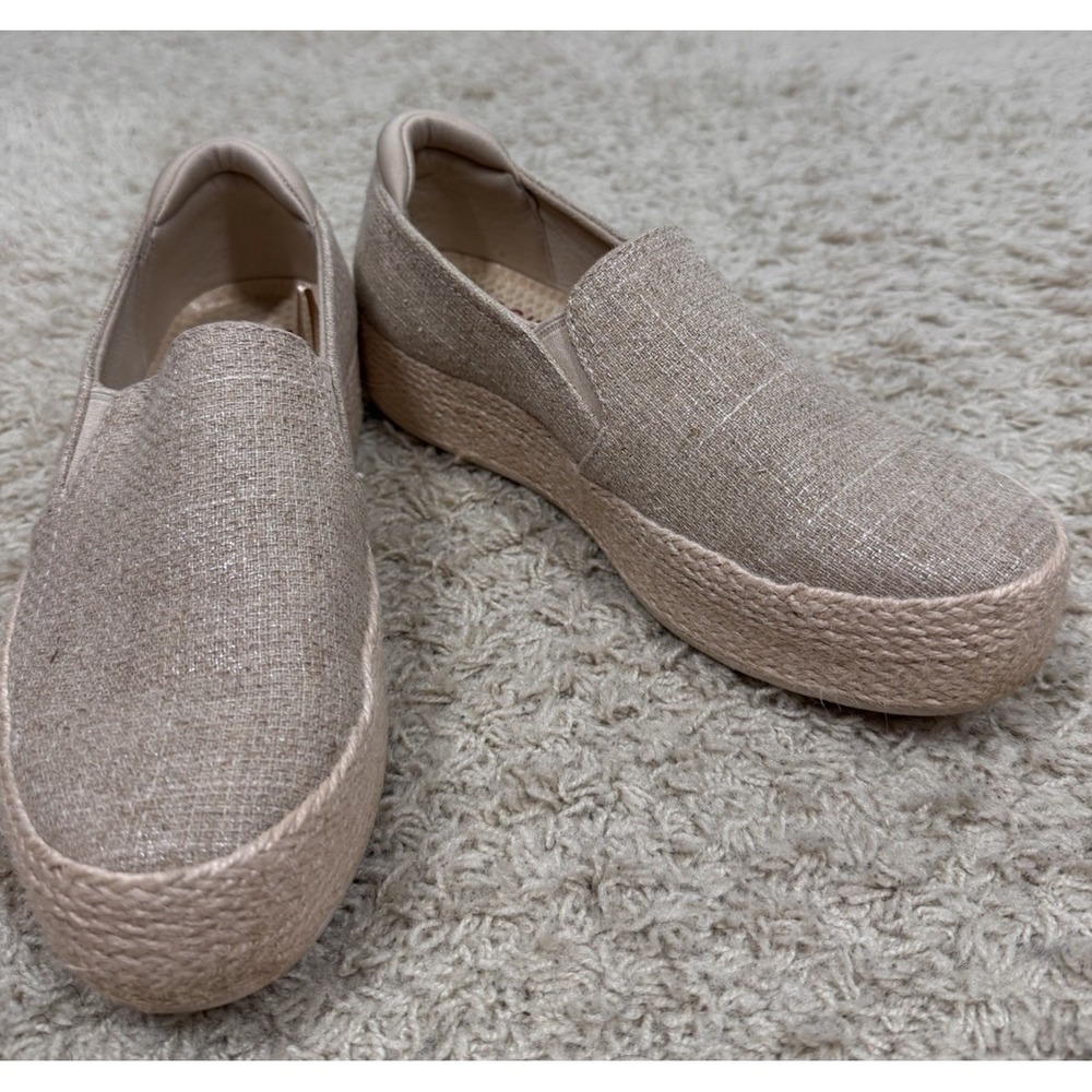 Skechers BOBS Martha Stewart Womens 7M Shoes Beige Slip On Platform Sneaker
